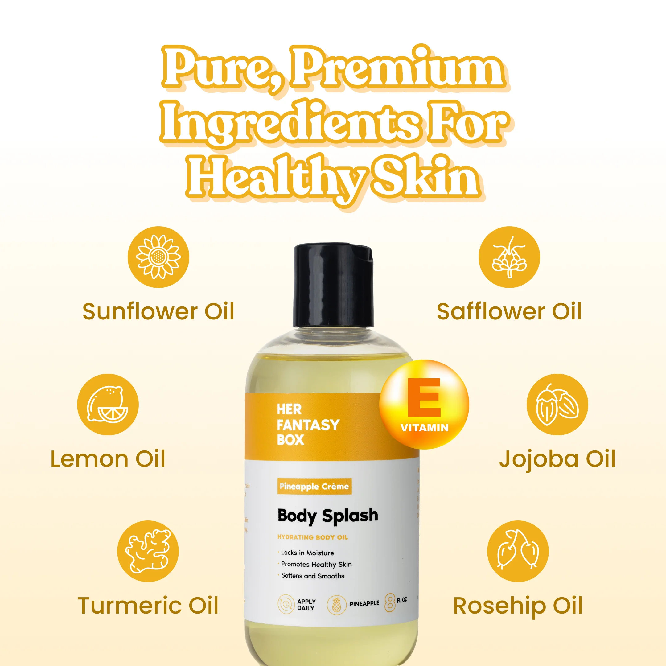 Body Splash - Skin Smoothing Body Oil (Pineapple Creme) - Image 5