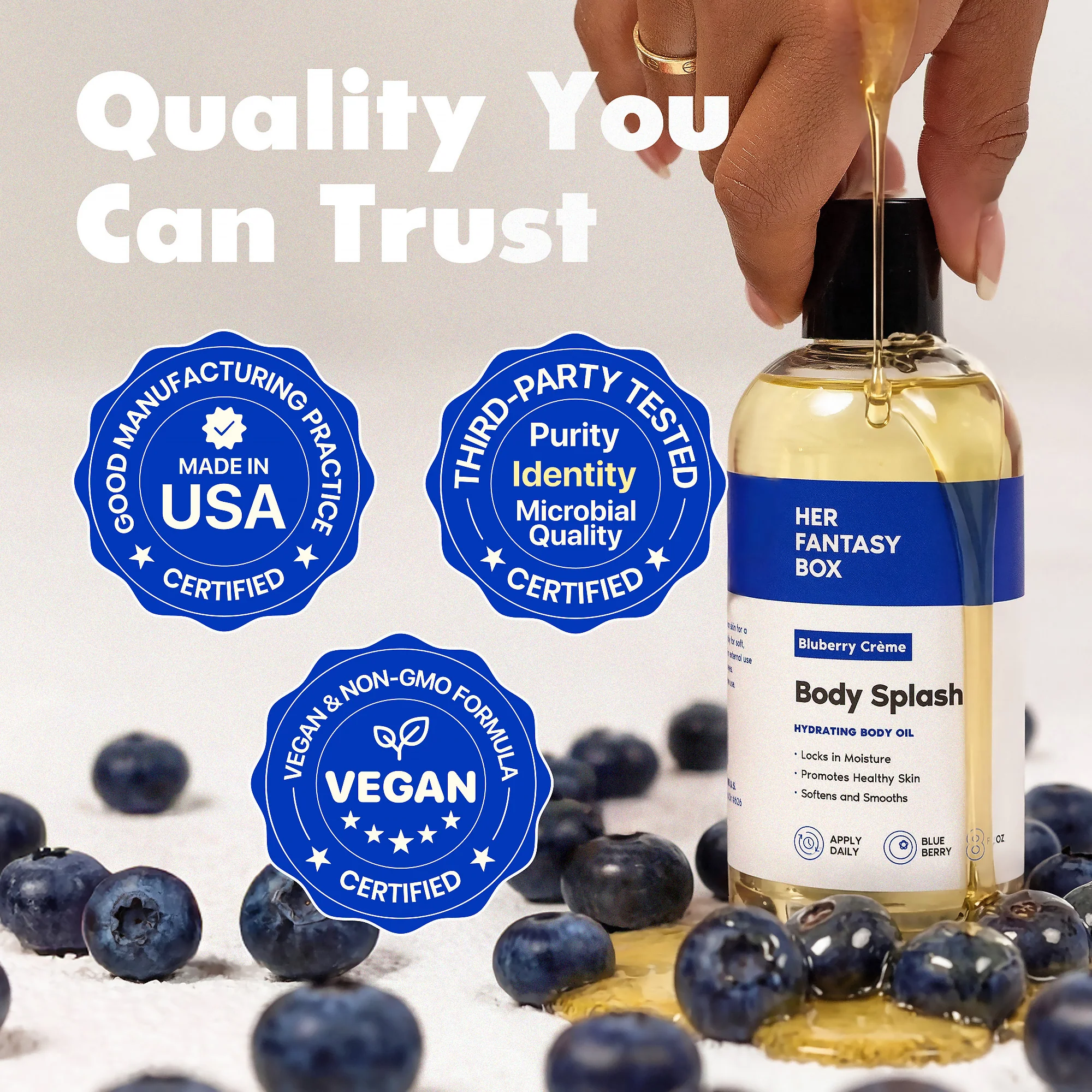 Body Splash - Skin Smoothing Body Oil (Blueberry Créme) - Image 3